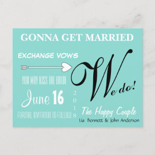 Das glückliche Paar Wir speichern das Datum Postka Ankündigungspostkarte