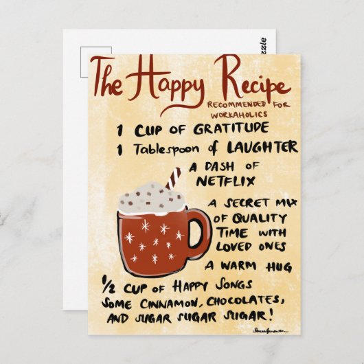 Das glückliche Rezept Postkarte (Vorne/Hinten)