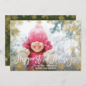 Das glücklichste Foto an Feiertagen Feiertagskarte (Vorne/Hinten)