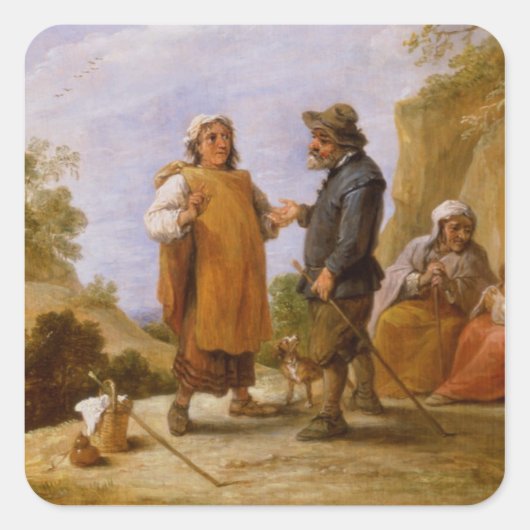 Das Glücksspiel Quadratischer Aufkleber (Vorderseite)