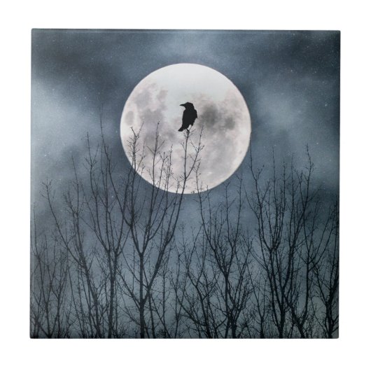 Das Glühen eines Vollmonds Fliese (Vorderseite)