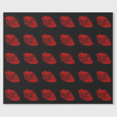 Das glühende rote Herz Vampire Goth Wrapping Paper Geschenkpapier (Flach)