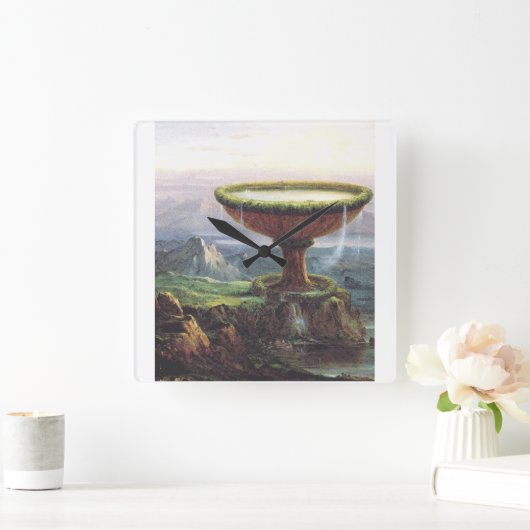 Das Goblet des Titan von Thomas Cole Quadratische Wanduhr (Zuhause)