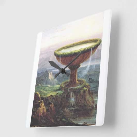 Das Goblet des Titan von Thomas Cole Quadratische Wanduhr (Winkel)