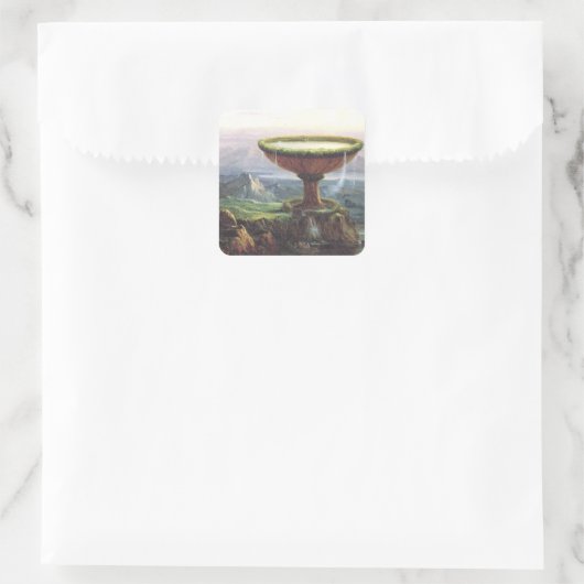 Das Goblet des Titan von Thomas Cole Quadratischer Aufkleber (Tasche)