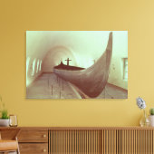 Das Gokstad-Langschiff (Holz) Leinwanddruck (Insitu (Wohnzimmer))