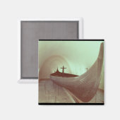 Das Gokstad-Langschiff (Holz) Magnet (Vorderseite/Rückseite)