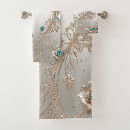Das Gold Blue Stones Handtuch Set schmücken