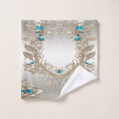 Das Gold Blue Stones Handtuch Set schmücken (Waschlappen)