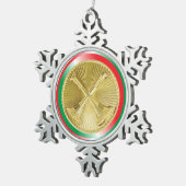 Das Gold-Bugle des Feuerwehrkapitän Schneeflocken Zinn-Ornament (Rechts)