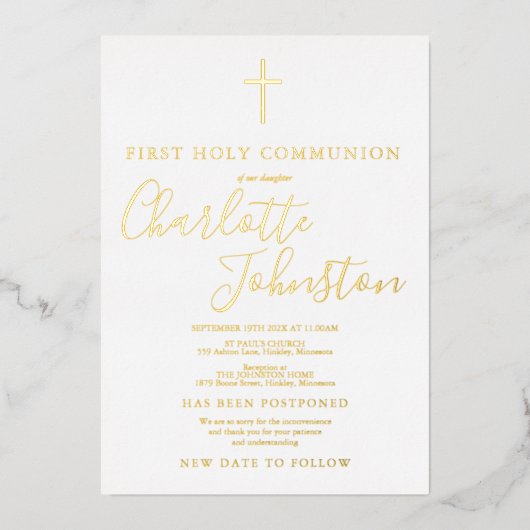 Das Gold der heiligen Kommune wird verschoben Folieneinladung (Vorderseite)