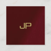 Das Gold-Monogramm Ihres benutzerdefinierten Text- Quadratische Visitenkarte (Vorderseite)