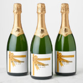 Das Gold-Sparklingelweinlabel der Saison Schaumweinetikett (Flaschen)
