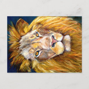 DAS GOLDEN LION CHALK PASTEL ZEICHNE POSTKARTE