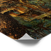 Das Golden Treehouse | Fantasy Digital Art Poster (Ecke)