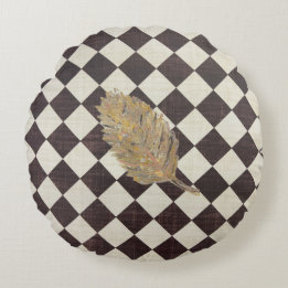 Das goldene Blätterteigkissen aus Diamant Rundes Kissen