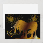 Das goldene Einhorn Einladung (Vorne/Hinten)