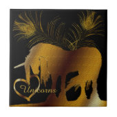 Das goldene Einhorn Fliese (Vorderseite)