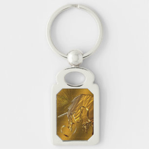 Das goldene Einhorn (Goldhintergrund) Schlüsselanhänger
