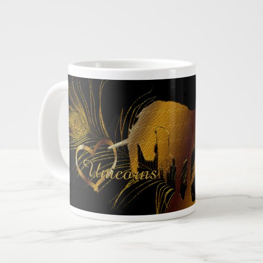 Das goldene Einhorn Jumbo-Tasse (Vorderseite Links)