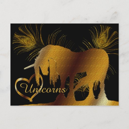 Das goldene Einhorn Postkarte (Vorderseite)