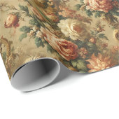 Das goldene Feuer - gotische Blumenbanane Geschenkpapier (Rolleneckpunkt)