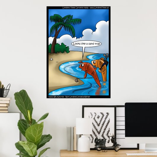 Das goldene Fish Funny Poster druckt (Heimbüro)