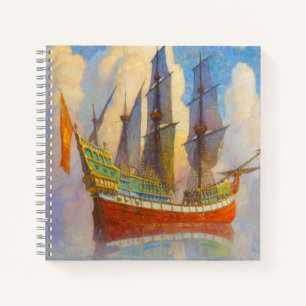 Das goldene Galleon von Newell Convers Wyeth Notizblock
