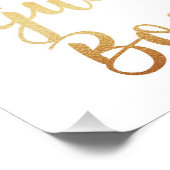 Das goldene Gästebuchzeichen. Hochzeitplakat. Fohl Fotodruck (Ecke)