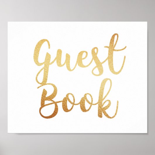 Das goldene Gästebuchzeichen. Hochzeitplakat. Fohl Poster (Vorne)