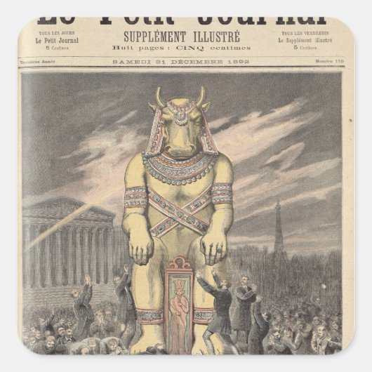Das Goldene Kalb Quadratischer Aufkleber (Vorderseite)