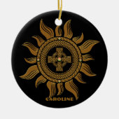 Das goldene keltische Kreuz. Keramik Ornament (Vorne)