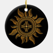 Das goldene keltische Kreuz. Keramik Ornament (Hinten)