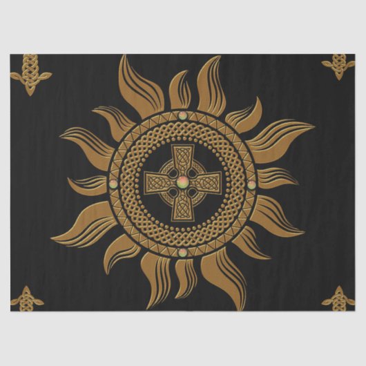 Das goldene keltische Kreuz. Seidenpapier (Vorderseite)