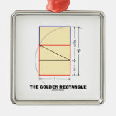 Das goldene Rechteck (Geometry Math Ratio) Silbernes Ornament (Vorne)