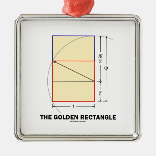 Das goldene Rechteck (Geometry Math Ratio) Silbernes Ornament (Vorne)