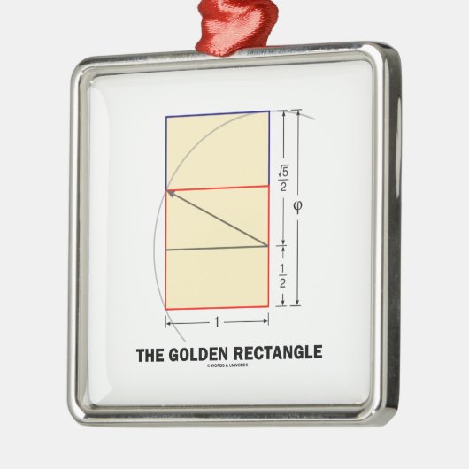Das goldene Rechteck (Geometry Math Ratio) Silbernes Ornament (Links)