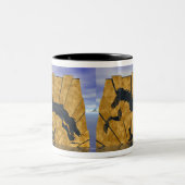 Das goldene Tolt isländische Pferd Zweifarbige Tasse (Mittel)