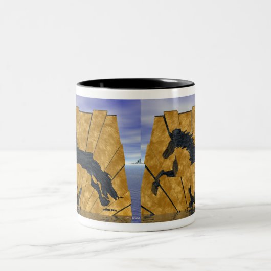 Das goldene Tolt isländische Pferd Zweifarbige Tasse (Mittel)