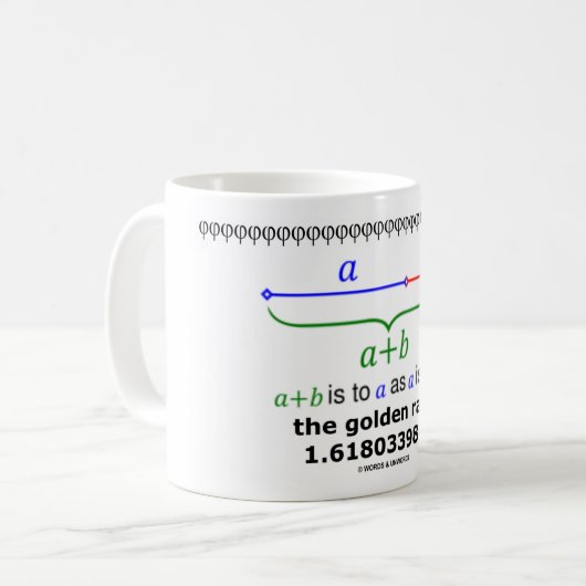 Das goldene Verhältnis (Mathematik 1,6180339887) Kaffeetasse (Vorderseite Links)