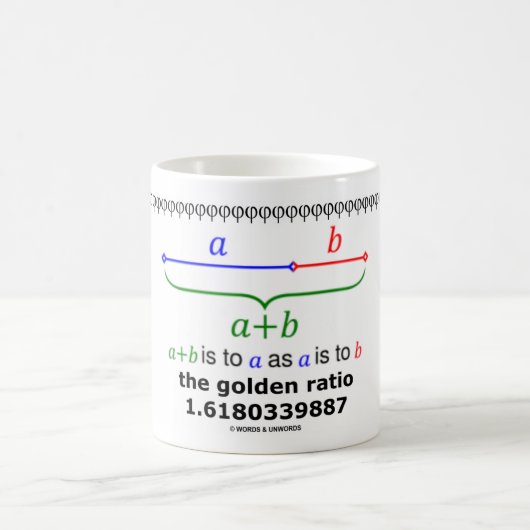 Das goldene Verhältnis (Mathematik 1,6180339887) Kaffeetasse (Mittel)