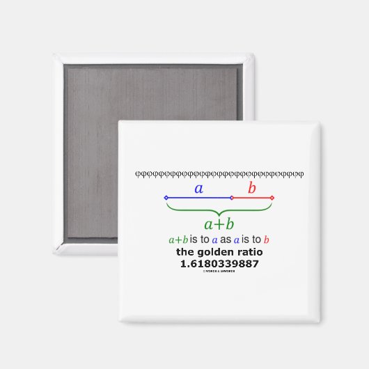 Das Goldene Verhältnis (Mathematik 1.6180339887) Magnet (Vorderseite/Rückseite)