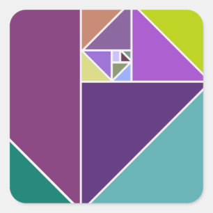 Das goldene Verhältnis Quadratischer Aufkleber