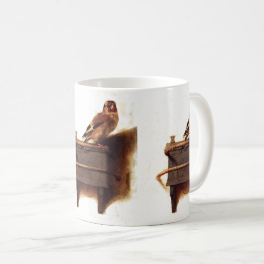 Das Goldfinch-Gemälde von Carel Fabritius Kaffeetasse (VorderseiteRechts)