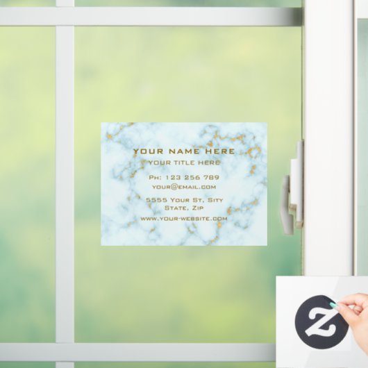 Das goldgelbe, weiße Marmor-Textfenster klammern Fensteraufkleber (Zuhause)