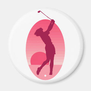Das Golf der rosa Frauen Magnet