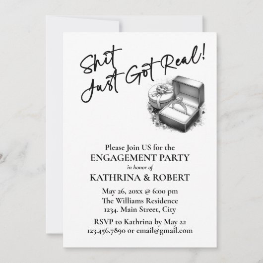 Das Got echt! Elegante Engagement-Partei Einladung (Vorderseite)