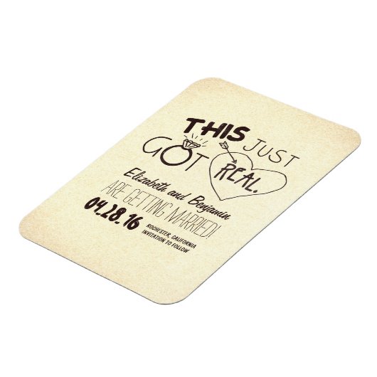 das got echt Save the Date Magnet (Linke Seite)