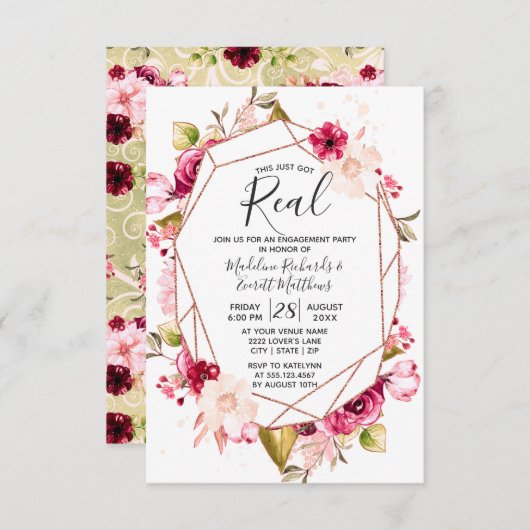 Das Got einfach echte Engagement Party Einladungen (Vorne/Hinten)