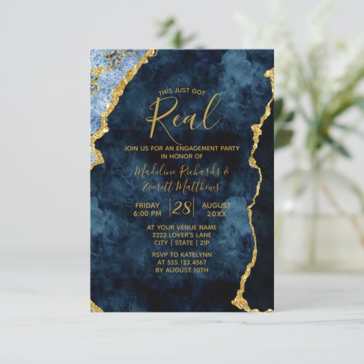 Das Got einfach echte Engagement Party Einladungen (Stehend Vorderseite)